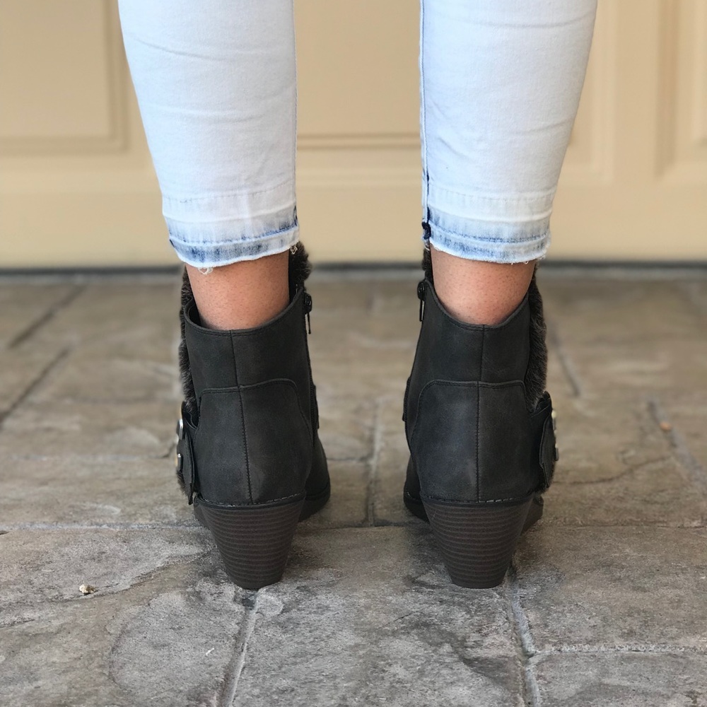 Kitten Low Wedge Buckle Ankle Bootie - Picture 3 of 8